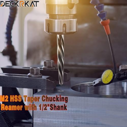 5-Piece 3/8", 1/2", 5/8", 3/4", 1" Reamer Drill Bit for Metal, M2 HSS Taper Reamer for Steel, Alloy, Wood, Plastic to Align, Enlarge Holes – 5-Spiral Flutes, 1/2" Non-Slip Shank, Construction Reamer. - size: 5 Piece Reamer Kit