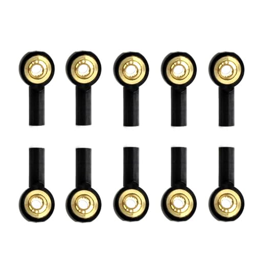 kingsea 10 Pcs Steering Linkage Tie Rod End M2 Ball Joint Linkage Tie Rod End for RC Car Boat Truck, Black - color: Black