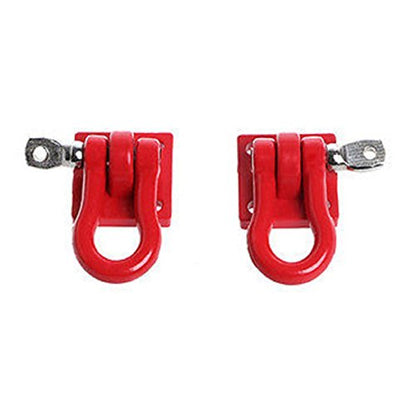 ShareGoo Metal RC Crawler Trailer Tow Hook Hooks Buckle Winch Shackles RC Decorations Accessories Compatible with 1/10 Scale RC Crawler Truck TRX4 D90 SCX10 Climbing Car (Red)