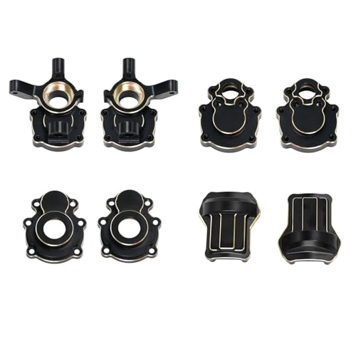 Brass Differential Axle Cover Steering Knuckle Outer Inner Portal Housing for FMS FCX10 1/10 RC Crawler Car Upgrade Parts(Rear Set) - color: Rear Set