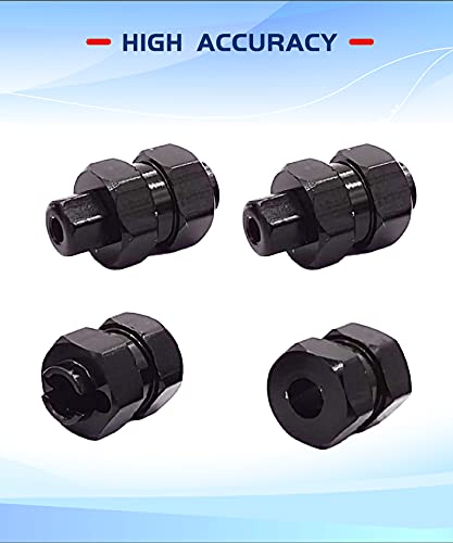 Aluminum 7mm Extended Hex Wheel Hubs for 1/24 SCX24 RC Crawler | 9.5mm Offset Extension 4Pcs Hex Drive Adapter CNC Machined High Strength Easy To Install - size: Black