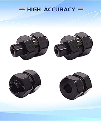 Aluminum 7mm Extended Hex Wheel Hubs for 1/24 SCX24 RC Crawler | 9.5mm Offset Extension 4Pcs Hex Drive Adapter CNC Machined High Strength Easy To Install - size: Black