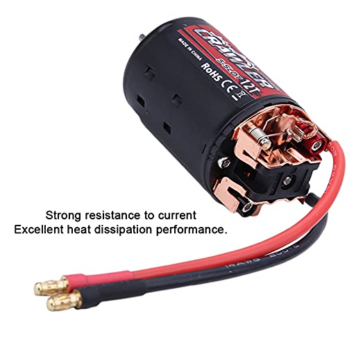 Brushed Motor MetalPlastic 550 Black Red for Crawler Car 1/10 RC High Performance Long Life Product Equipment: Suitable for 1/10 RC Crawler Car (12T) - size: 12T