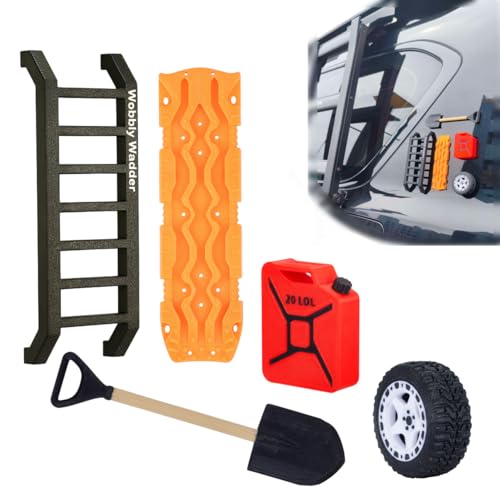 Mini Off-Roading Gear Bumper Magnets, Magnetic Little Ladder 5-in-1 Kit | Powerful Magnet Mounting, ABS and ASA materials, offroad fans gifts,Off-Road Emblems, Off-Roading lover Stickers - color: Orange