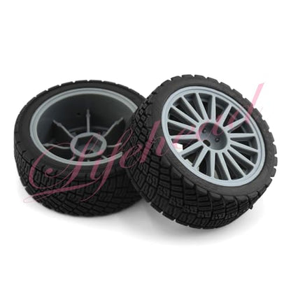 Lifehead 67mm RC On-Road Rally Car Tires and Wheels for 1/10 RC On-Road Touring Drift Car HSP Tamiya XV01 TT01 TT02B HPI Kyosho FAZER MK2 /12mm Hex - color: Grey B