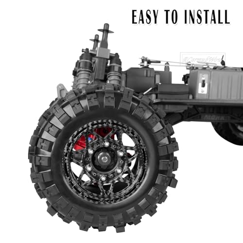 1/10 Scale RC Truck Tires,Wheels and Tires w/12MM/14MM Hex for Rustler Stampede Hoss,Arrm a Granite Vorteks Big Rock 3S,1/10 Off Road Tires Rubber Truck Tyres w/Foam Insert,Carbon Surface - color: Carbon Surface(4pcs)