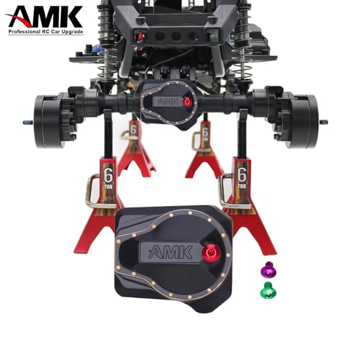 AMK TRX4 Brass Differential Cover, TRX4 Portal Axle Housing Brass Diff Cover with Oiling Hole, Front and Rear Axle Housing Covers for 1/10 RC Crawler Car TRX4 Upgrade Parts