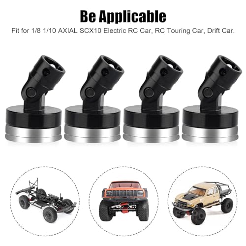 8pcs Magnetic Invisible Body Post Mounts for 1/8 1/10 Scale RC Cars Black Aluminum Alloy Stealth Design Easy Installation