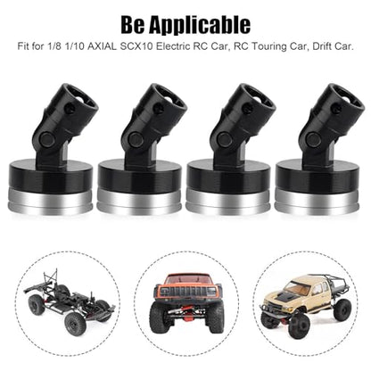 8pcs Magnetic Invisible Body Post Mounts for 1/8 1/10 Scale RC Cars Black Aluminum Alloy Stealth Design Easy Installation