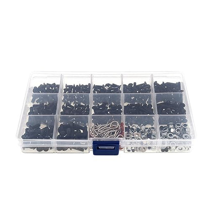 500pcs Universal RC Car Screw Kit Screws Assortment Set Hardware Fasteners Compatible with Axial Redcat HPI Arrma Losi 1/8 1/10 1/12 1/16 Scale RC Cars Trucks Crawler