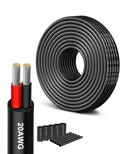 XINWANG 20AWG 2-Conductor Electrical Wire, UL2464, 16.4FT | 20AWG 2-core stranded tinned copper flexible wire, PVC insulated, UL2464; for LED strips, automotive, outdoor landscape, DIY. - size: 20AWG-2C(2x0.52mm²)-5M