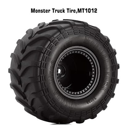 INJORA 70 * 38mm Monster Truck Wheel Tires for 1/18 1/24 RC Crawler (Black) - color: Black