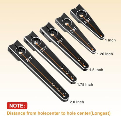 MECCANIXITY Aluminum Alloy 1.5 inch 25T Steering Servo Arm Horn Black for Car/Boat/Airplane Boat Accessories Pack of 3 - color: Black