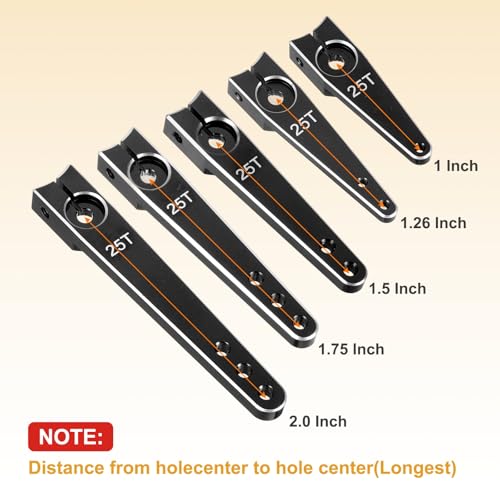 MECCANIXITY Aluminum Alloy 2 inch 25T Steering Servo Arm Horn Black for Car/Boat/Airplane Boat Accessories Pack of 3 - color: Black