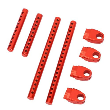 RC Car Body Posts, Enhanced Durability, Secure Fit, 1/10 Scale Metal Mounts, 4PCS Aluminum Upgrade Mounts Red, for RC ho - color: Red