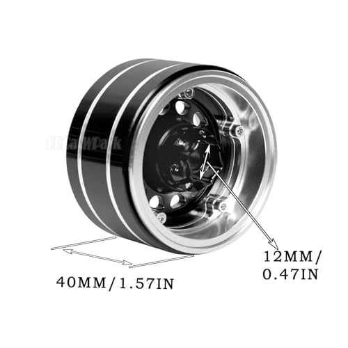 RC 2.2 Beadlock Wheels Adjustable 4 Offsets Rims for 1/10 RC Crawler Car SCX10 SCX10 II 90046 SCX10 III AXI03007 SCX10 Pro TRX4 TRX6 D90 Gen7/8 VS4-10 MST CFX,Black - color: Black (2.2 Beadlock Wheels Rims)