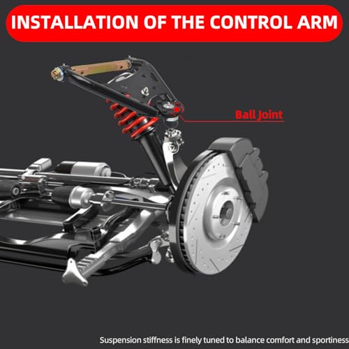 XKV Front Upper & Lower Suspension Control Arms A-arms | Compatible with 1965-1970 Impala,Bel Air,Biscayne,1969-1970 Chevy Brookwood,1966-1970 Chevy Caprice,2-4" Lift,W/Ball Joint - size: 65-70 Chevy Bel Air