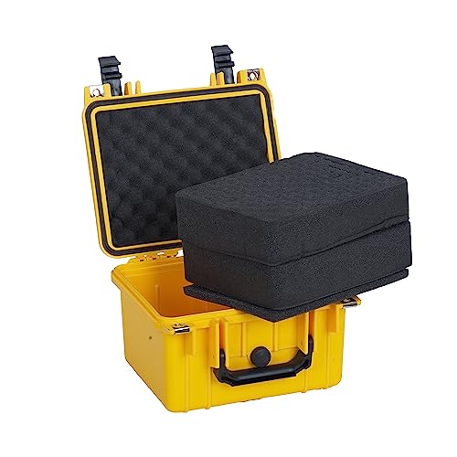 MEIJIA Portable All Weather IP67 Waterproof Camera Case,hard case with Customizable Fit Foam,Fit Use of Drones,Camera,Equipments,10.62 x9.68x6.87inches (Yellow) - color: Yellow, size: 10.62 x 9.68 x 6.87 inches
