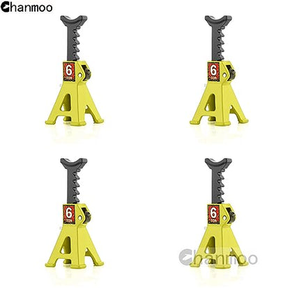 1/24 RC Toy Jack Stands 1/18 Simulation 6 Ton Metal Adjustable Mini Jacks Stand for 1:18 1:24 Scale Crawler Car Axial SCX24 Kyosho Tamiya HSP FCX24 TRX4M SCX24 AX24 Ford Bronco (Yellow, 2 PCS) - color: Yellow