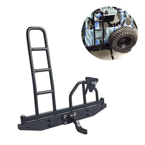 1/10 Scale RC Crawler Rear Bumper with Spare Tire Carrier for D90 D110 1:10 RC Crawler Car (A) - style: A