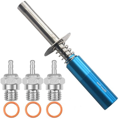 Share Goo Glow Plug Ignitor Igniter Nitro Engine Starter Tool & RC Glow Plug #4 N4 Medium Hot Spark Nitro Engine Parts 70117