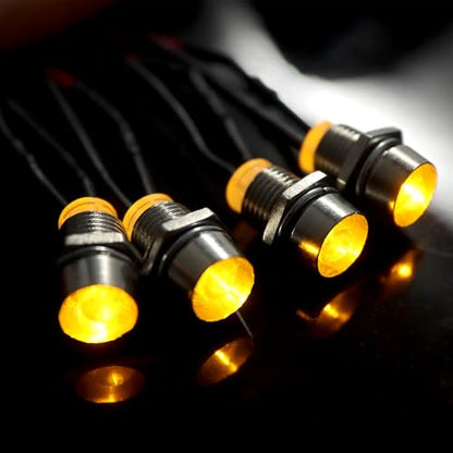 4 LEDs RC LED Light Headlights Taillight Kit Accessories Compatible with Traxxas HSP Tamiya Redcat RC4WD Axial SCX10 RC Cars Truck Tank Crawler(4 Yellow) - color: Yellow