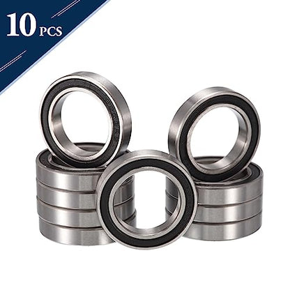 6803-2RS Deep Groove Ball Bearings, ID 17mm x OD 26mm x Width 5mm Double Rubber Sealed Ball Bearing Pre-Lubricated Chrome Steel Z2 Lever 10pcs - size: 6803-2RS 17x26x5mm