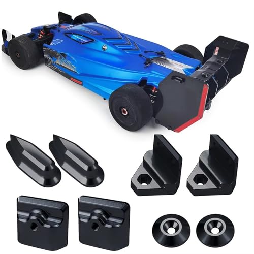 RC Cars Crawler Parts Compatible with Limitless 1/7 RC All-Road RC Crawler Car Upgrade Parts Metal Tail Fins RC Car Tail Wing Mount Set(Black) - size: Black