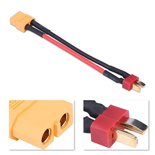 Alomejor RC Charger Adapter, Safe Reliable 14AWG Cables Car Power Adapter | 10cm Wire 2PCS for Camping RV Battery Charging Outdoor Enthusiasts