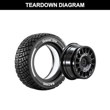 12mm Hex RC Drift Wheels and Rally Tires for Mojave Grom Typhon Grom | Pre-glued, Gray Wheels, OD 60mm (2.36in), Compatible with ArrmA, Tamiya, MJX, Traxxas, 1/14 1/16 1/18 RC Cars - color: Gray