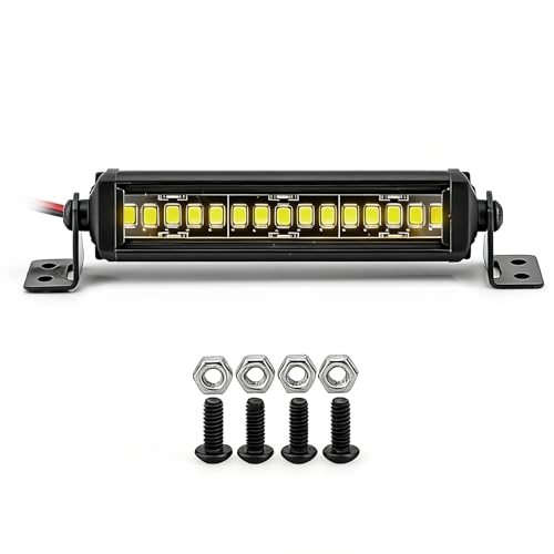 stmu 2.98 Inch 15 LED RC Light Bar Aluminum RC Roof Light Kit, RC Crawler Accessories Compatible with Axial SCX10 Traxxas TRX4 TRX4M Arrma Senton Redcat GEN7 1/10 & 1/18 Scale
