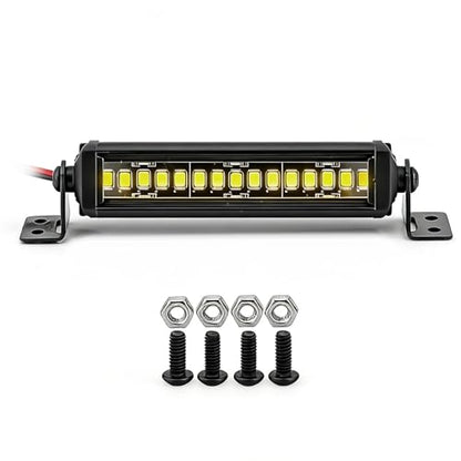stmu 2.98 Inch 15 LED RC Light Bar Aluminum RC Roof Light Kit, RC Crawler Accessories Compatible with Axial SCX10 Traxxas TRX4 TRX4M Arrma Senton Redcat GEN7 1/10 & 1/18 Scale