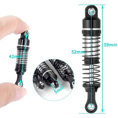 52mm Shock Absorber Damper Upgrade Parts, Black | For 1/18 TRX4M, RC Crawler Car - color: Black