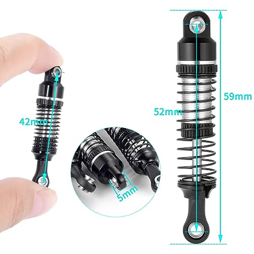 52mm Shock Absorber Damper Upgrade Parts, Black | For 1/18 TRX4M, RC Crawler Car - color: Black