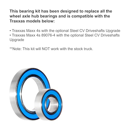 for Traxxas Maxx 4s (Original) with Steel CV Axle Upgrade Only | Wheel Hub Bearings Kit