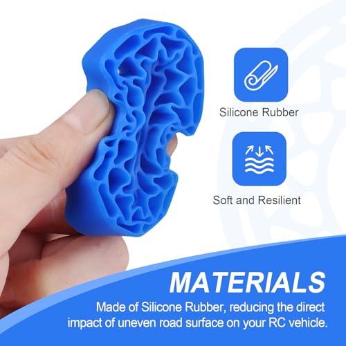 HobbyPark 1.0 Tires Silicone Inserts Foam fit 62-64mm*24mm for 1/18 1/24 Scale RC Crawler Trucks, Super Soft, 4pcs (Navy Blue) - color: Navy Blue (Large)
