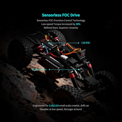 XC C18 Brushless ESC & E1212 Motor,30A Current,2S Lipo | APP control,FOC,1/18 1/24,Compact and lightweight,Outrunner