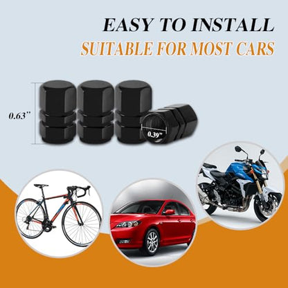 4Set Anti Theft License Plate Screws, License Plate Fasteners, Stainless Steel License Plate Screws with Tire Valve Caps, Car Accessories Security Bolts Fasteners for Front Rear Frame Holder Mounting - color: style 2