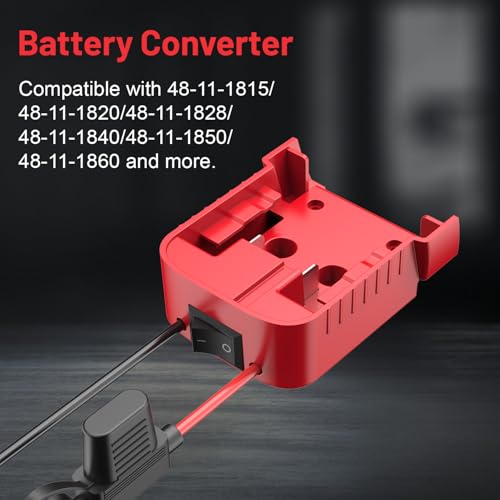 Kzreect 2Pack for Power Wheel Adapter Compatible with Milwaukee 18V Battery | 12AWG, Wire Terminals, 30A Fuse Holder, Switch, Battery Converter Kit for DIY Ride-On Car Toys LED Projects, Easy to Secure