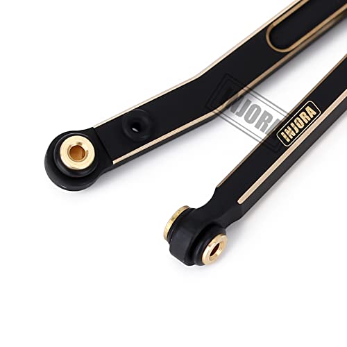 INJORA RC Black Brass Upgrades Steering Knuckle,Diff Cover and Steering Rod Tie Links Set for 1/24 RC Crawler Car Accessories Axial SCX24 Gladiator Bronco AXI90081 Upgrades Parts