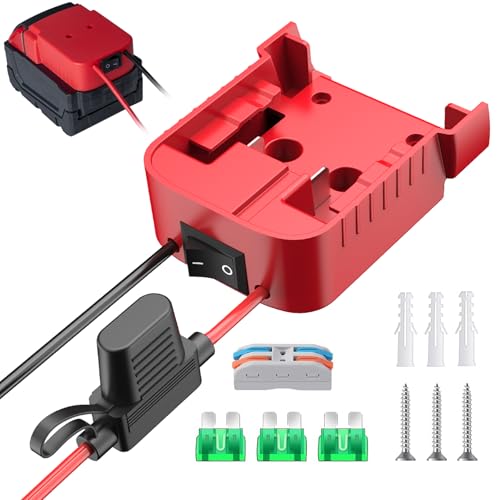 18V Adapter for Milwaukee M18 Battery Adapter Compatible with Power Wheels Battery Conversion Upgrade Kit for DIY Rc Car Toys, Robotics and Rc Truck with 30A Fuses Wire Terminals 12AWG Wire