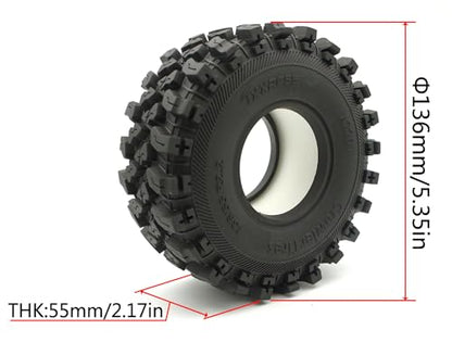 136mm 2.2 Crawler Tires For 1/10 RC Crawler Beadlock Wheels 4PCS Upgrades (A2201)