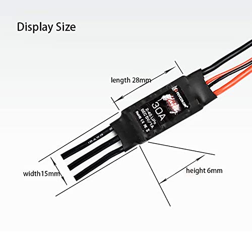 FLYCOLOR 30A Brushless ESC 2-4S with 5V 1A BEC for RC F450 Airplane Durable Quadcopter Helicopter