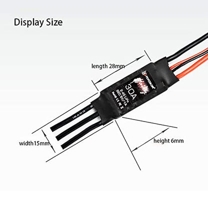 FLYCOLOR 30A Brushless ESC 2-4S with 5V 1A BEC for RC F450 Airplane Durable Quadcopter Helicopter