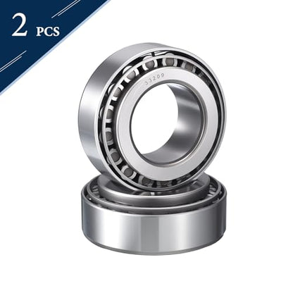 2 Pack 33209 Tapered Roller Bearing Cone and Cup Set | 45mm Bore 85mm OD 32mm Cup Width, Chrome Steel Taper Bearings Set, ABEC-3 - size: 33209