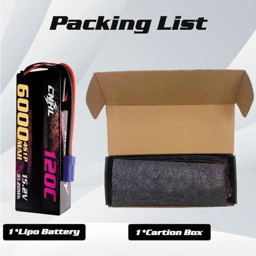 CNHL 6000mAh 4S Lipo Battery 15.2V 120C HV EC5 Hard Case for RC Car | High voltage system delivers instantaneous acceleration and durable impact protection for 1/8 RC racing buggies.