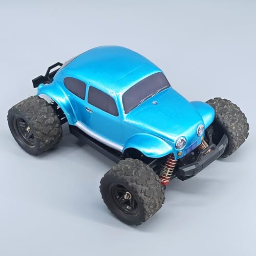 SANTAIZI 1/16 Scale Beetle Bule Body Shell Replacement for MT and Short Course Car Width 130mm with Decal Sheet（STZ16TGLAN）