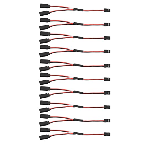10 Pcs Servo Y Extension Cable for Futaba JR Rc Car Airplanes, 3 Pin Female to Male Wire Connector