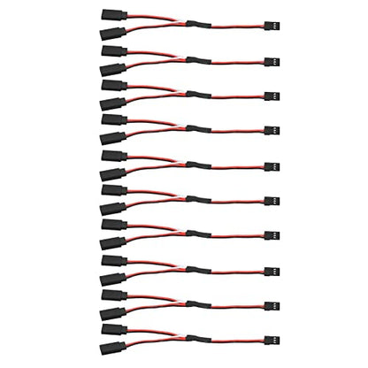 10 Pcs Servo Y Extension Cable for Futaba JR Rc Car Airplanes, 3 Pin Female to Male Wire Connector