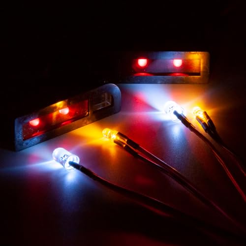 RCHUBAM Front and Rear LED Light Set for 1/10 TRX Slash C10,RC Upgrade Part | Complete Headlights Taillight Kit,White and Yellow Light